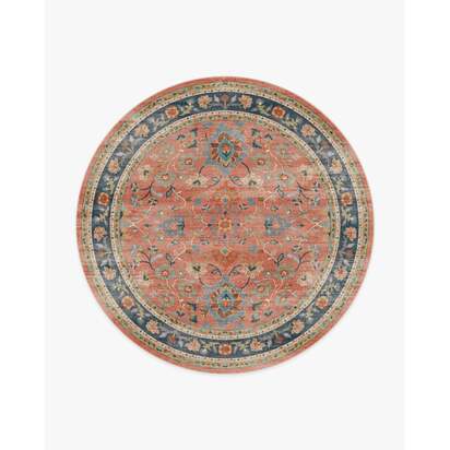 Calabria Coral Multicolour Rug - 245 Round cm - All-In-One Rug