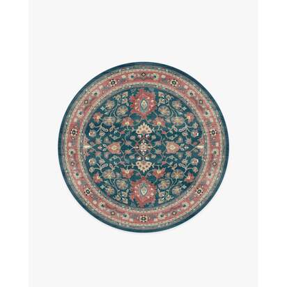 Calabria Navy & Cayenne Rug - 185 Round cm - All-In-One Rug
