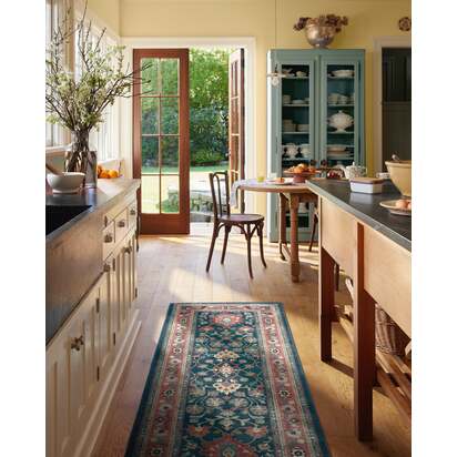 Calabria Navy & Cayenne Rug - 185 Round cm - All-In-One Rug