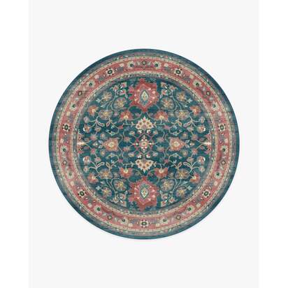 Calabria Navy & Cayenne Rug - 245 Round cm - All-In-One Rug