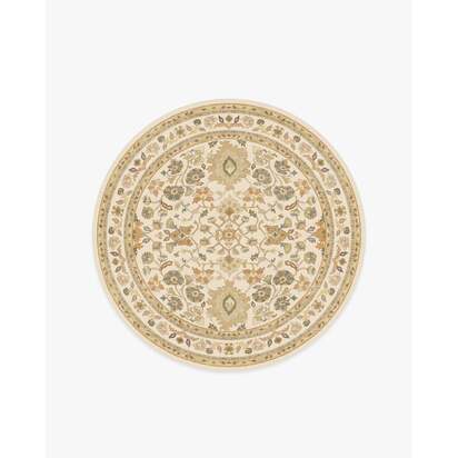 Calabria Cream & Gold Rug - 185 Round cm - All-In-One Rug