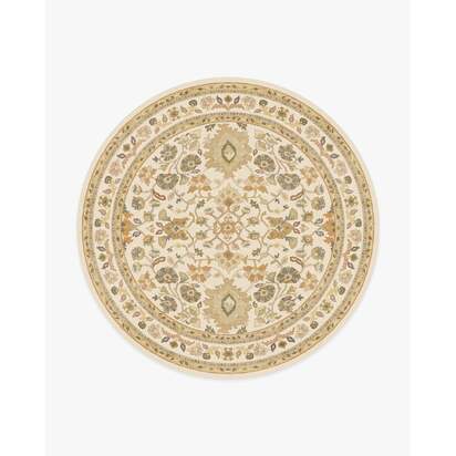 Calabria Cream & Gold Rug - 245 Round cm - All-In-One Rug