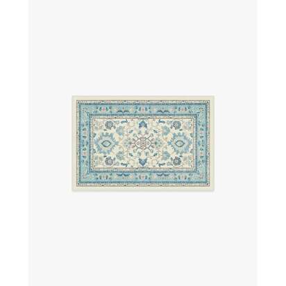 Calabria Cream & Light Blue Rug - 60 x 90 cm - All-In-One Rug