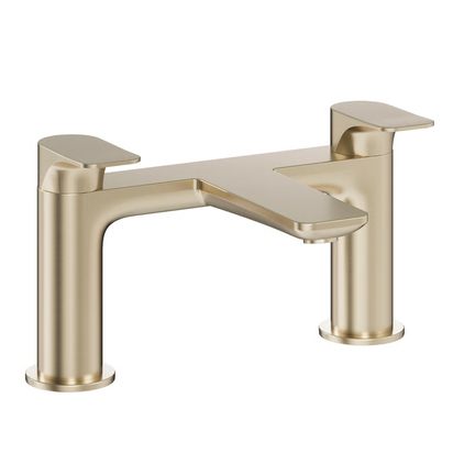 Crosswater Fuse Brushed Brass Deck Mounted Bath Mixer Tap