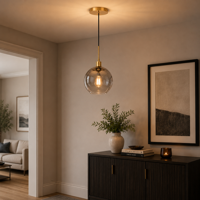 Lycia Gold & Ombre Glass Pendant Ceiling Light