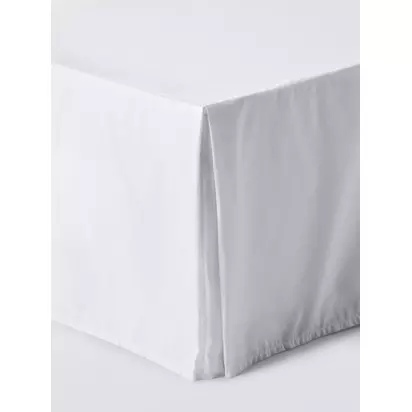 John Lewis Egyptian Cotton Percale Easy Care 260 Thread Count Boxed Valance, White White | Single