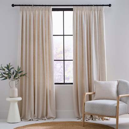 Linen Blend Pencil Pleat Curtains