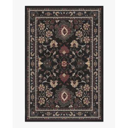 Calabria Black Multicolour Flatwoven Rug - 200 x 290 cm - Rug + Cushioned Pad System