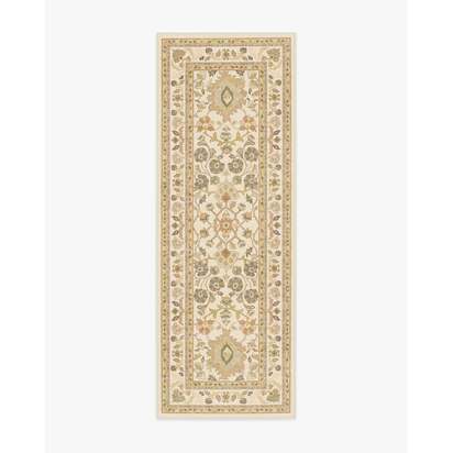 Calabria Cream & Gold Flatwoven Rug - 75 x 215 cm - Rug + Pad System