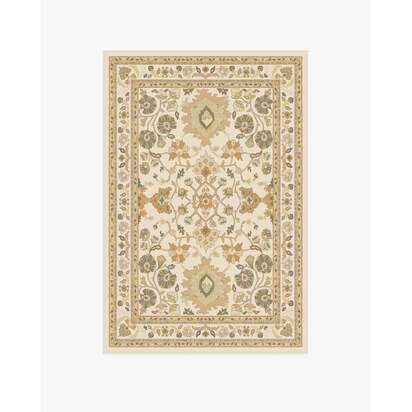 Calabria Cream & Gold Flatwoven Rug - 120 x 185 cm - Rug + Cushioned Pad System