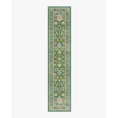 Calabria Green Flatwoven Rug - 75 x 365 cm - Rug + Pad System