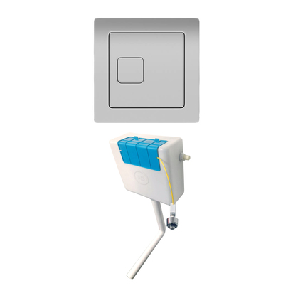 Drench Dual Flush Concealed Cistern with Square Dual Flush Button - Chrome