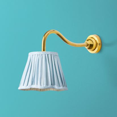 IP44 Swan neck wall fitting in antique brass