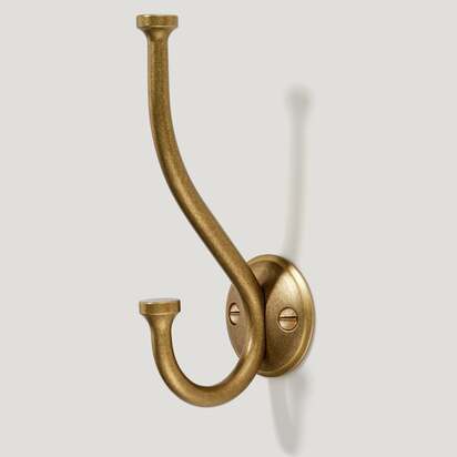 GRAYSON Double Hook - Aged Brass - Single Hook