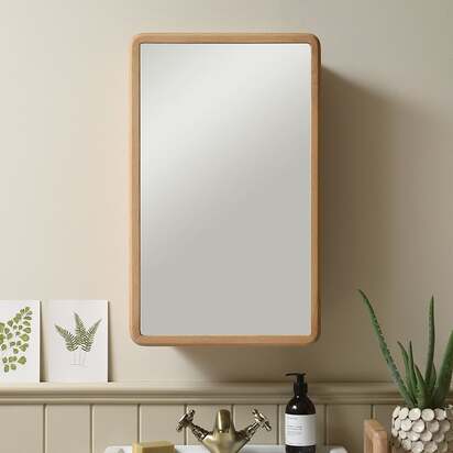 Berkeley Nordic Oak Slim Bathroom Mirror - The Cotswold Company