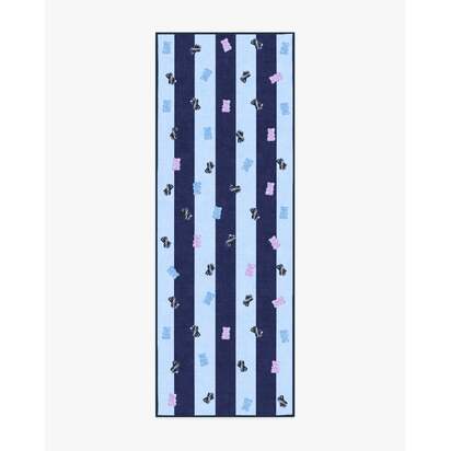Todd Stripe Gummy Blue & Navy Flatwoven Rug by Humberto Leon - 75 x 215 cm - Rug + Pad System
