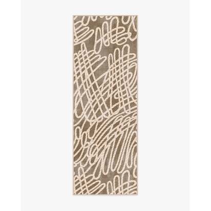 Rica Rope Taupe & Cream Flatwoven Rug by Humberto Leon - 75 x 215 cm - Rug + Pad System