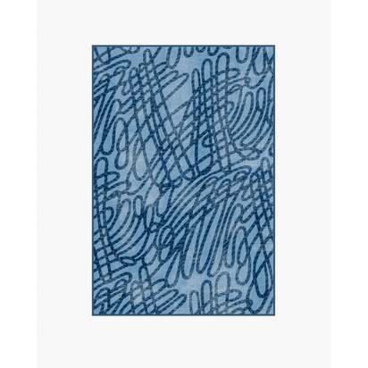Rica Rope Stone Blue Flatwoven Rug by Humberto Leon - 120 x 185 cm - Rug + Pad System