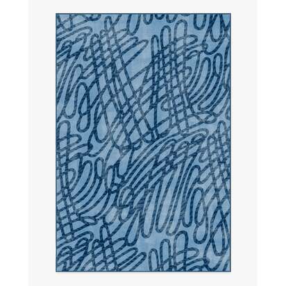 Rica Rope Stone Blue Flatwoven Rug by Humberto Leon - 185 x 275 cm - Rug + Pad System