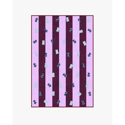 Todd Stripe Gummy Pink & Burgundy Flatwoven Rug by Humberto Leon - 120 x 185 cm - Rug + Cushioned Pad System