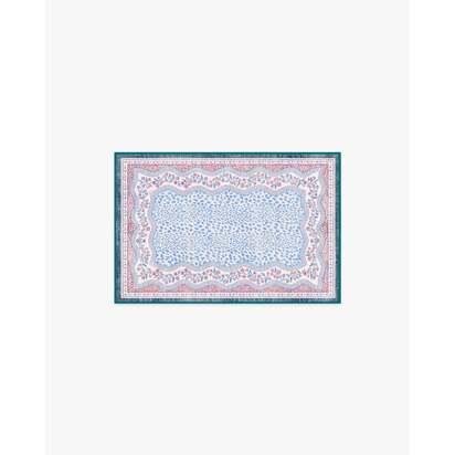 Wendy Animal Border Blue & Pink Flatwoven Rug by Humberto Leon - 60 x 90 cm - Rug + Pad System