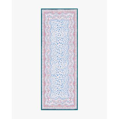 Wendy Animal Border Blue & Pink Flatwoven Rug by Humberto Leon - 75 x 215 cm - Rug + Pad System