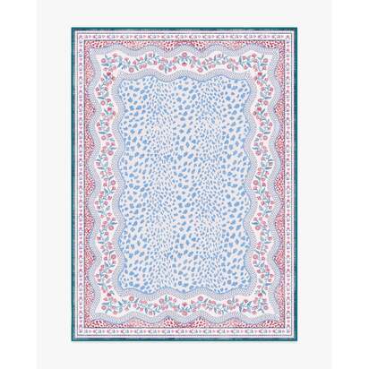 Wendy Animal Border Blue & Pink Flatwoven Rug by Humberto Leon - 150 x 215 cm - Rug + Pad System