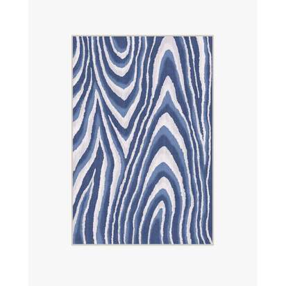Chifa Wood Blue & Cream Rug by Humberto Leon - 120 x 185 cm - All-In-One Rug