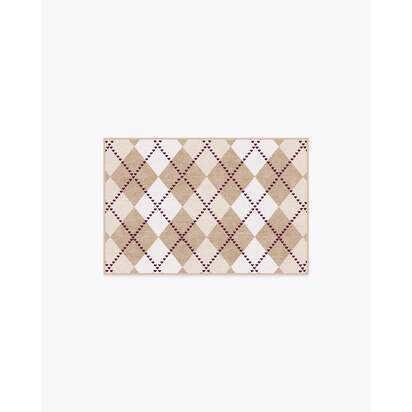 143 Argyle Khaki & Cream Rug by Humberto Leon - 60 x 90 cm - All-In-One Rug