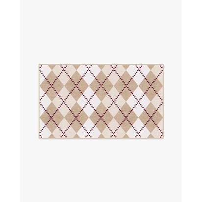 143 Argyle Khaki & Cream Rug by Humberto Leon - 60 x 90 cm - All-In-One Rug