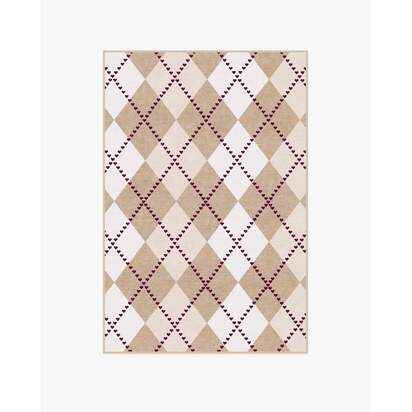 143 Argyle Khaki & Cream Rug by Humberto Leon - 120 x 185 cm - All-In-One Rug