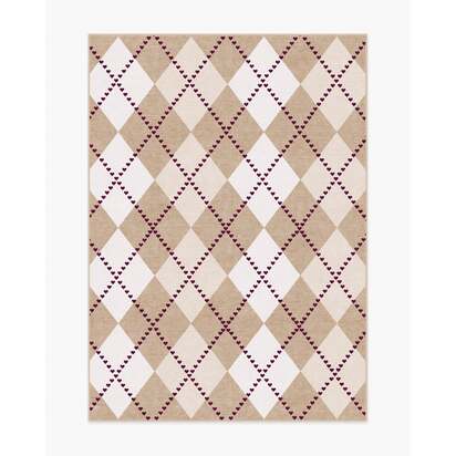 143 Argyle Khaki & Cream Rug by Humberto Leon - 150 x 215 cm - All-In-One Rug