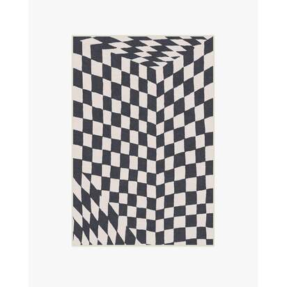 Ricardo Checkerboard Ivory & Black Rug by Humberto Leon - 120 x 185 cm - All-In-One Rug