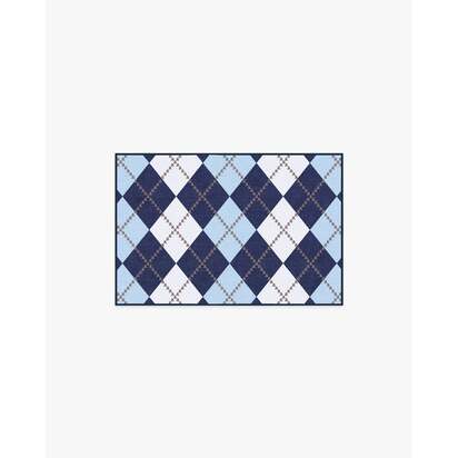 Teddy Bear Argyle Navy & Blue Rug by Humberto Leon - 60 x 90 cm - All-In-One Rug