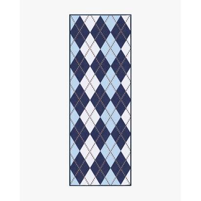 Teddy Bear Argyle Navy & Blue Rug by Humberto Leon - 75 x 215 cm - All-In-One Rug