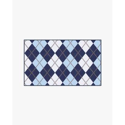 Teddy Bear Argyle Navy & Blue Rug by Humberto Leon - 75 x 215 cm - All-In-One Rug