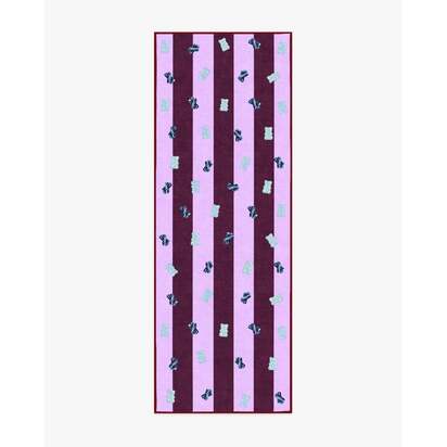 Todd Stripe Gummy Pink & Burgundy Rug by Humberto Leon - 75 x 215 cm - All-In-One Rug