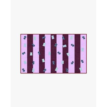 Todd Stripe Gummy Pink & Burgundy Rug by Humberto Leon - 75 x 215 cm - All-In-One Rug
