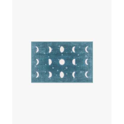 To The Moon And Back Soft Teal Rug by Humberto Leon - 60 x 90 cm - All-In-One Rug