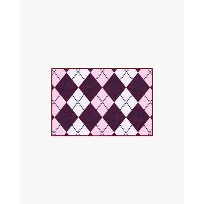 143 Argyle Burgundy & Pink Flatwoven Rug by Humberto Leon - 60 x 90 cm - Rug + Pad System