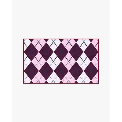 143 Argyle Burgundy & Pink Flatwoven Rug by Humberto Leon - 60 x 90 cm - Rug + Pad System