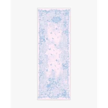 Emi Toile Soft Pink Flatwoven Rug by Humberto Leon - 75 x 215 cm - Rug + Cushioned Pad System