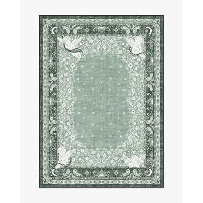 Humberto's Bandana Green Flatwoven Rug by Humberto Leon - 150 x 215 cm - Rug + Cushioned Pad System