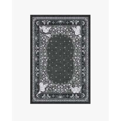 Humberto's Bandana Soft Black Flatwoven Rug by Humberto Leon - 120 x 185 cm - Rug + Cushioned Pad System