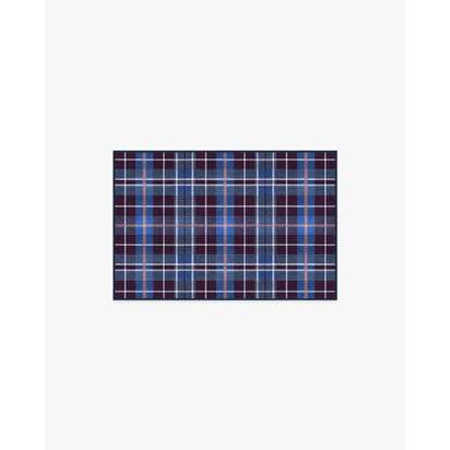 Josa Plaid Burgundy & Blue Flatwoven Rug by Humberto Leon - 60 x 90 cm - Rug + Pad System