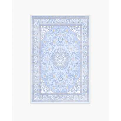 Mazzy Ornamental Blue Flatwoven Rug by Humberto Leon - 120 x 185 cm - Rug + Pad System