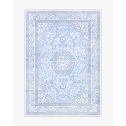 Mazzy Ornamental Blue Flatwoven Rug by Humberto Leon - 150 x 215 cm - Rug + Pad System