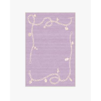 M&E Charms Lilac Flatwoven Rug by Humberto Leon - 120 x 185 cm - Rug + Cushioned Pad System