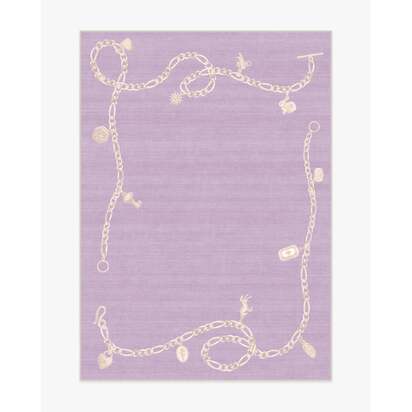 M&E Charms Lilac Flatwoven Rug by Humberto Leon - 150 x 215 cm - Rug + Cushioned Pad System