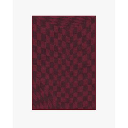 Ricardo Checkerboard Burgundy Flatwoven Rug by Humberto Leon - 120 x 185 cm - Rug + Pad System